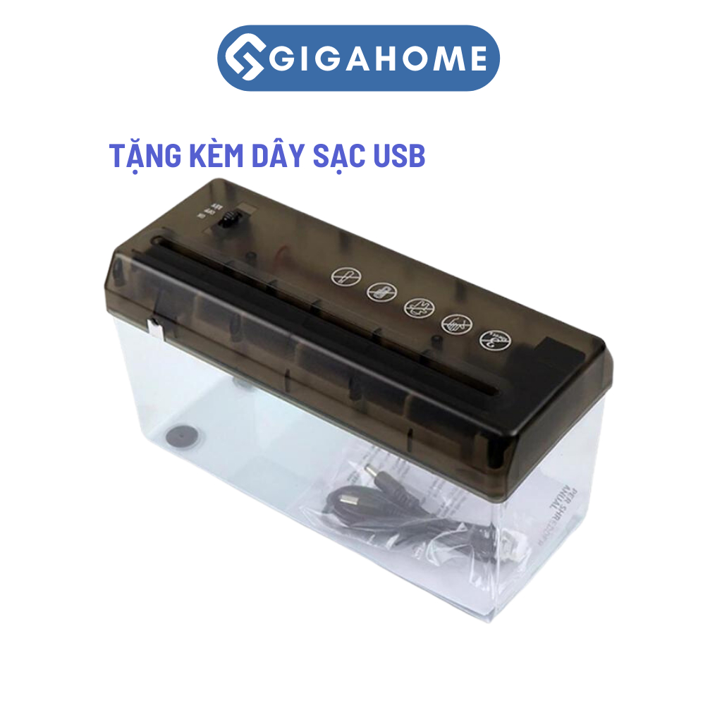 Máy Cắt Giấy, Hủy Tài Liệu Tự Động GIGAHOME Có Thể Lắp Pin Khi Không Có Điện 1008