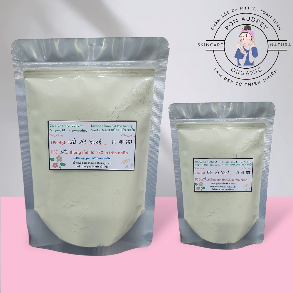 Bột Đất Sét Xám / Xanh / Trắng / Hồng - Túi 500gr/1kg