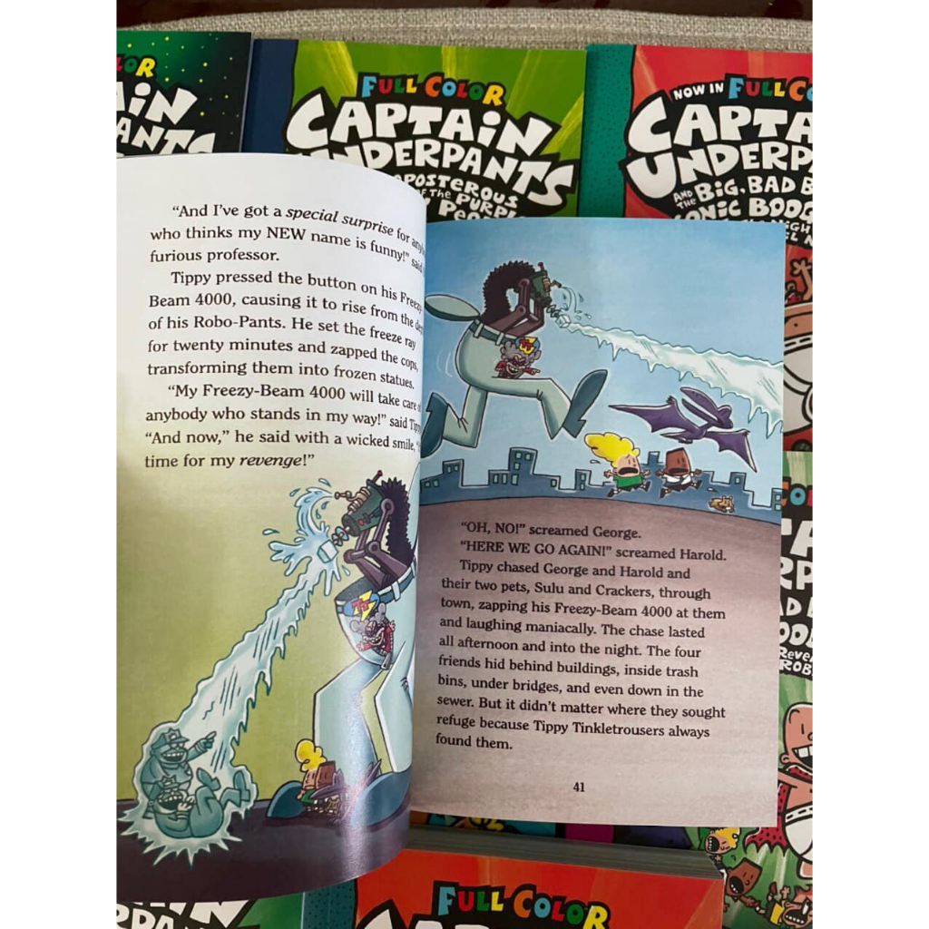 Sách - The Adventures of captain underpants now in full color - 12 cuốn màu