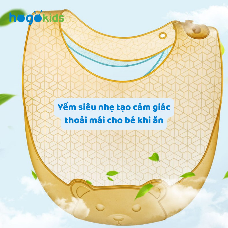 Yếm Ăn Dặm Silicone Dẻo Trong Suốt Dadoo Siêu Nhẹ Hình Gấu Chống Thấm Giúp Bé Dễ Dàng Hơn Trong Quá Trình Ăn Dặm
