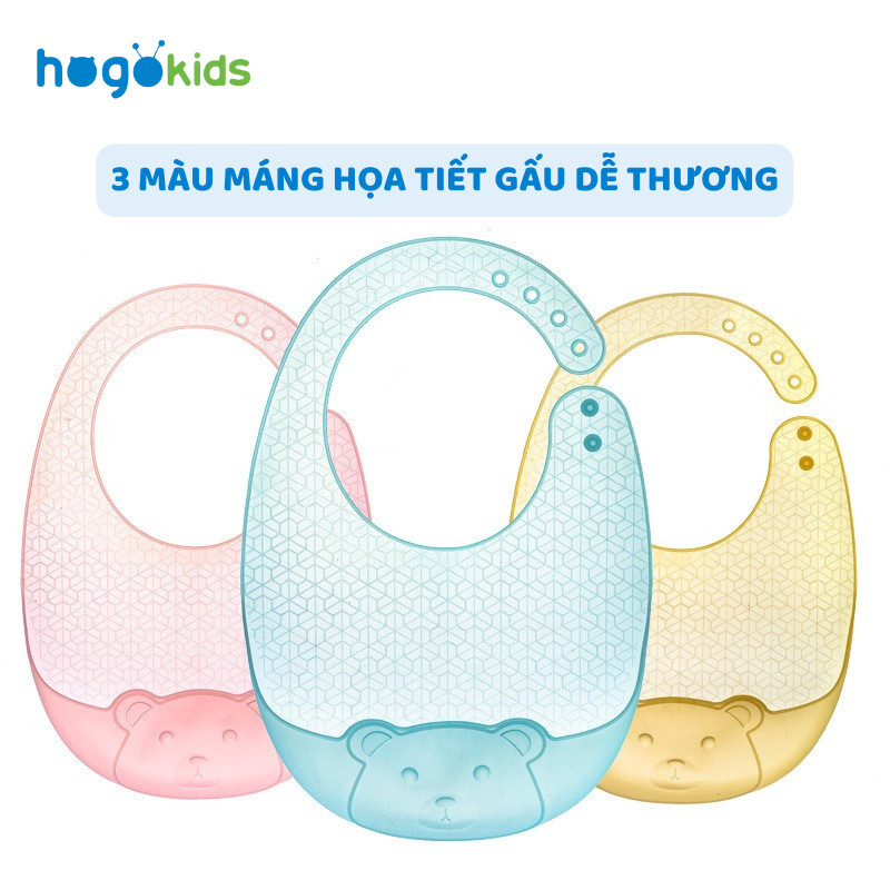 Yếm Ăn Dặm Silicone Dẻo Trong Suốt Dadoo Siêu Nhẹ Hình Gấu Chống Thấm Giúp Bé Dễ Dàng Hơn Trong Quá Trình Ăn Dặm