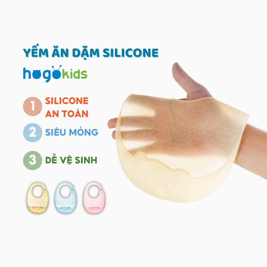 Yếm Ăn Dặm Silicone Dẻo Trong Suốt Dadoo Siêu Nhẹ Hình Gấu Chống Thấm Giúp Bé Dễ Dàng Hơn Trong Quá Trình Ăn Dặm