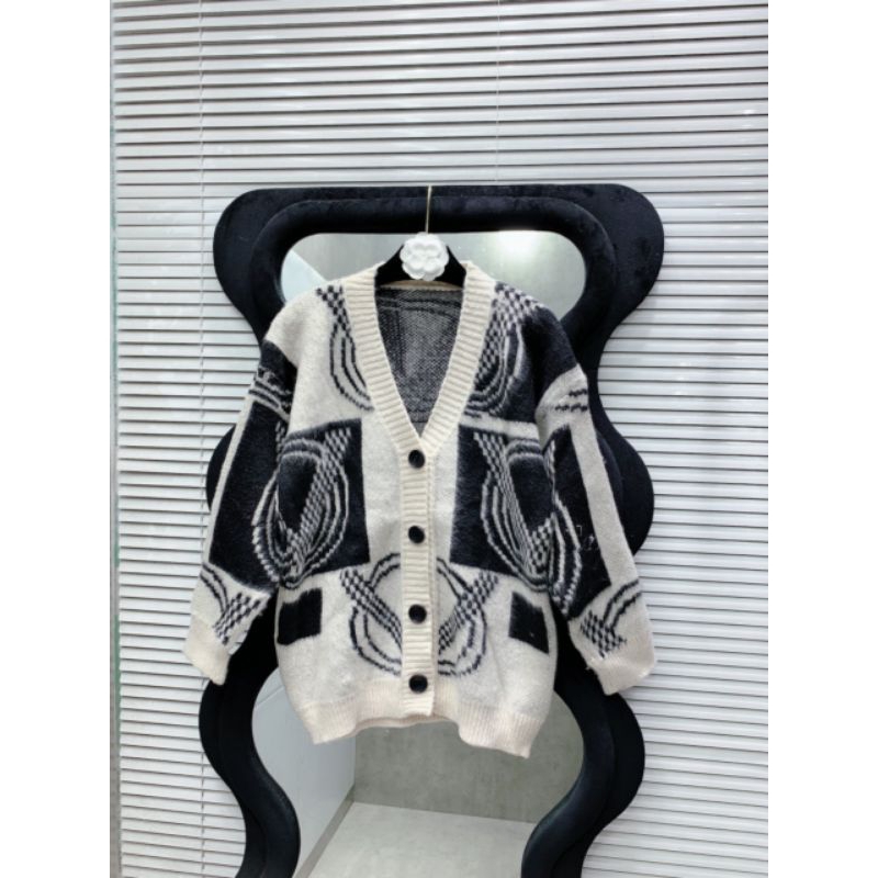 Áo cardigan hoạ tiết from rộng dáng dài hàng quảng châu cao cấp chất liệu dày dặn hottrend