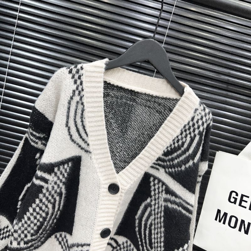 Áo cardigan hoạ tiết from rộng dáng dài hàng quảng châu cao cấp chất liệu dày dặn hottrend