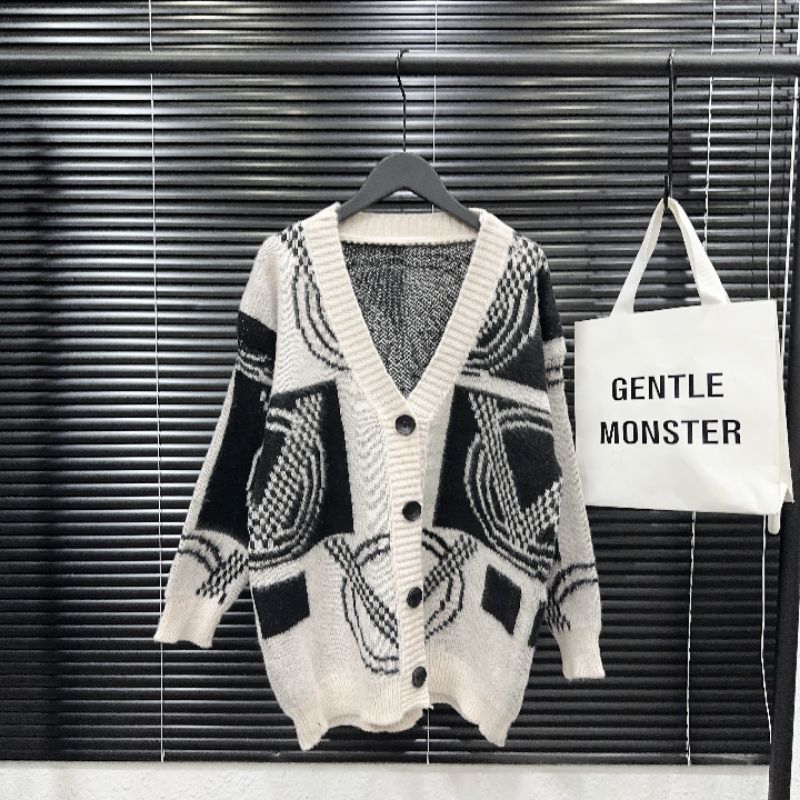 Áo cardigan hoạ tiết from rộng dáng dài hàng quảng châu cao cấp chất liệu dày dặn hottrend