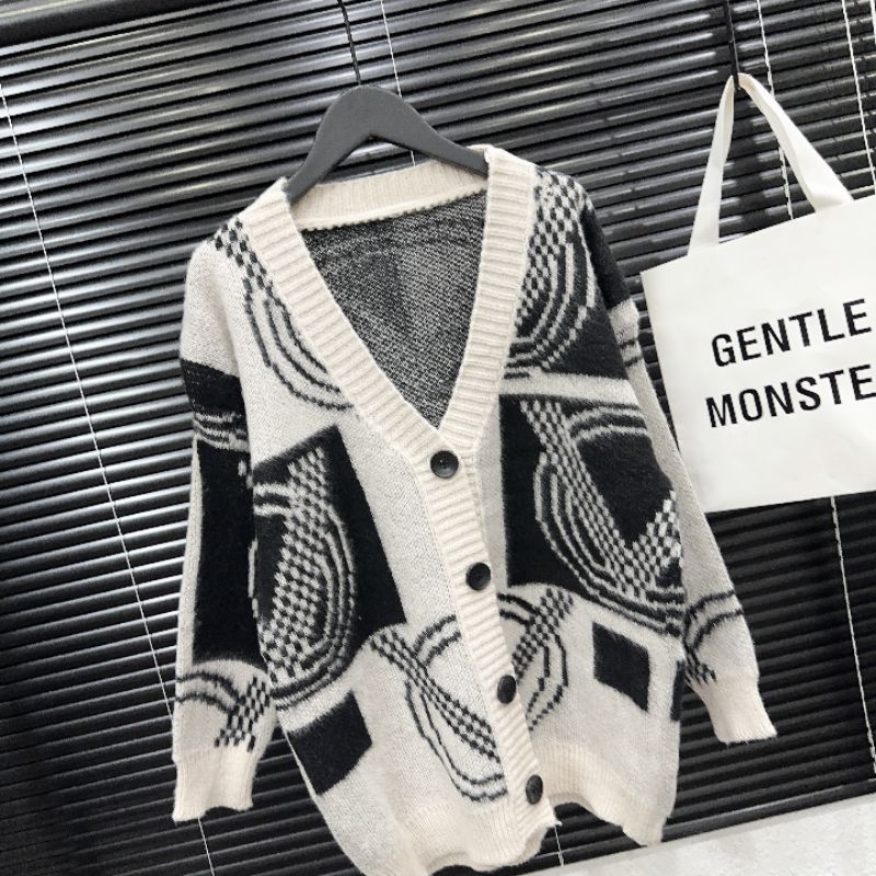 Áo cardigan hoạ tiết from rộng dáng dài hàng quảng châu cao cấp chất liệu dày dặn hottrend