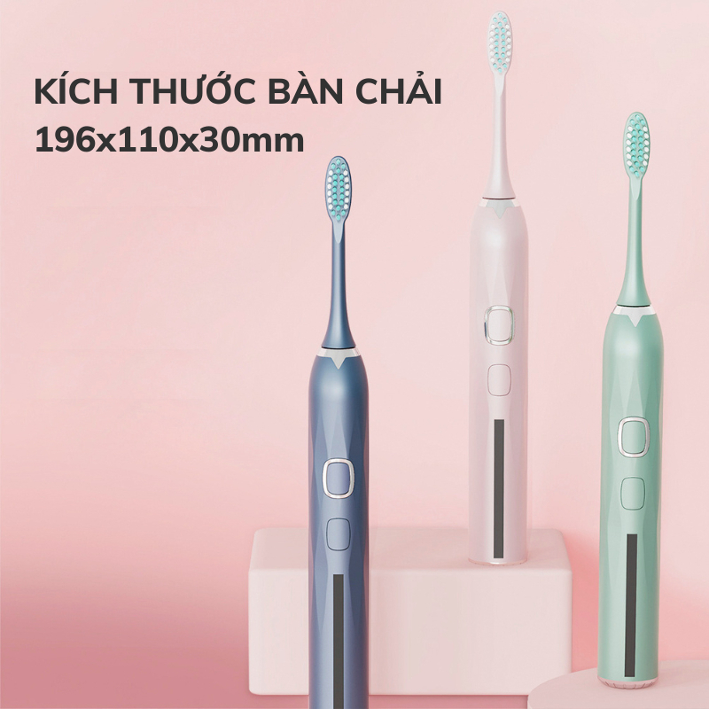 Bàn chải điện đánh răng cao cấp JIASHI 5 tốc độ, bản nâng cấp mạnh mẽ nhất 2023, pin 1200MAH chống thấm nước BCD07