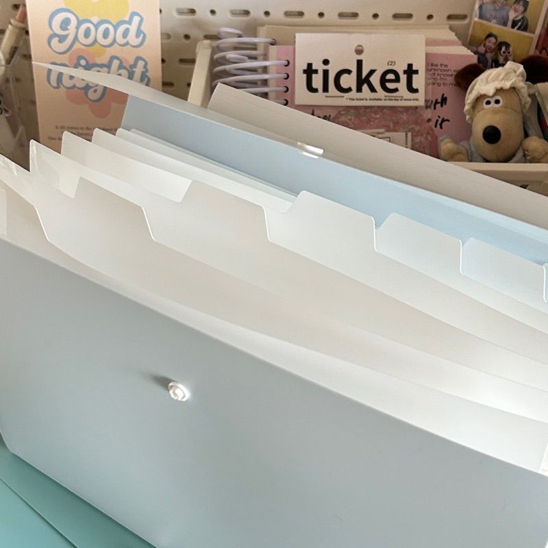 TÚI ĐỰNG TÀI LIỆU NHIỀU NGĂN DELI MÀU PASTEL  - tiệm nhà chun