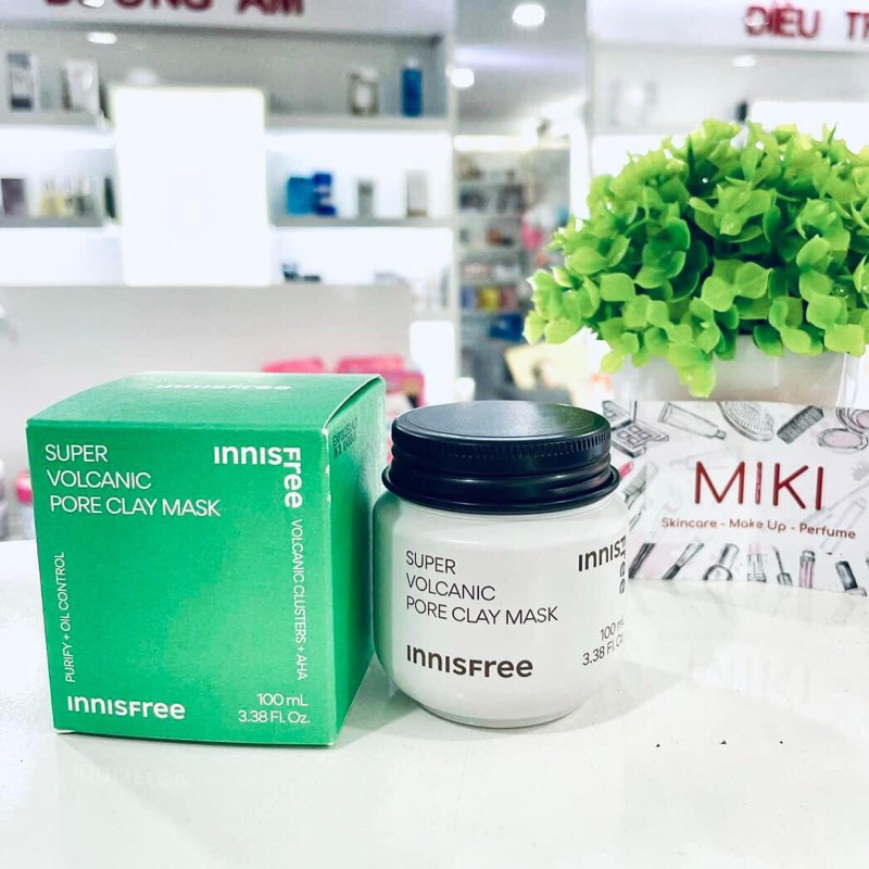 Hàng Công Ty Nạ đất sét tro núi lửa Innisfree Super Volcanic Pore Clay Mask 2X 100ml sạch mụn đầu đen mụn cám