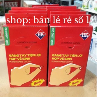 Găng tay nilon, hộp 100 bao tay nilon dùng 1 lần