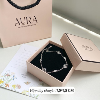 Hộp đựng trang sức hộp quà tặng màu hồng Aura Silver sang trọng