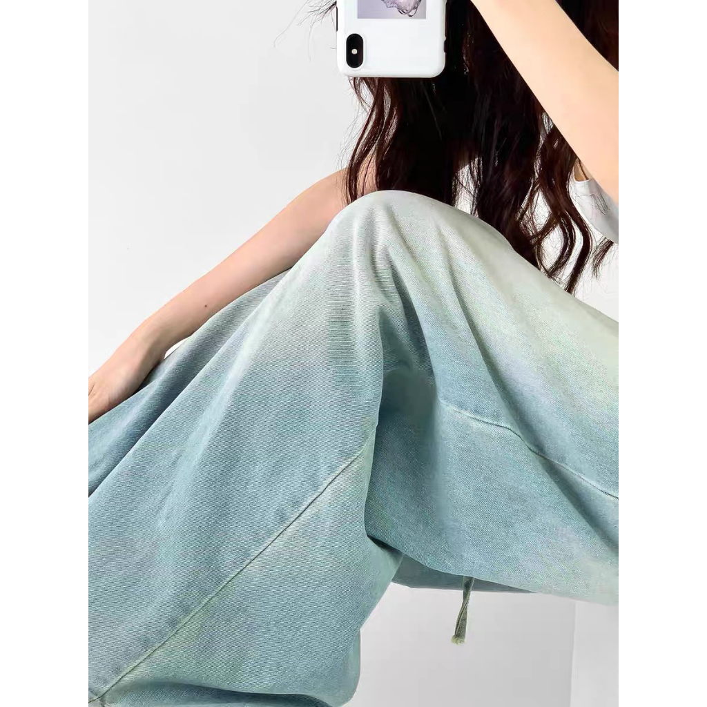 Jeans xanh nhiều dây