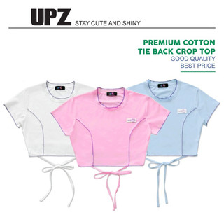 Upz áo thun croptop cột dây lưng