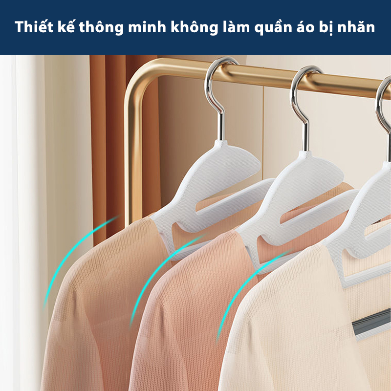 Móc treo quần áo chống trượt xoay 360 đa năng chất nhựa cao cấp bền bỉ chịu được vật nặng, mắc áo nhựa