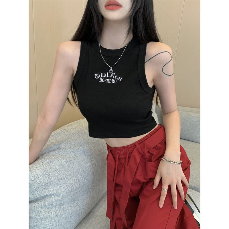 Porozi Áo croptop Spice Girl Áo tank top Ôm Dáng Không Tay Màu Trắng Phong Cách Mới Mùa Hè Cho Nữ | BigBuy360 - bigbuy360.vn