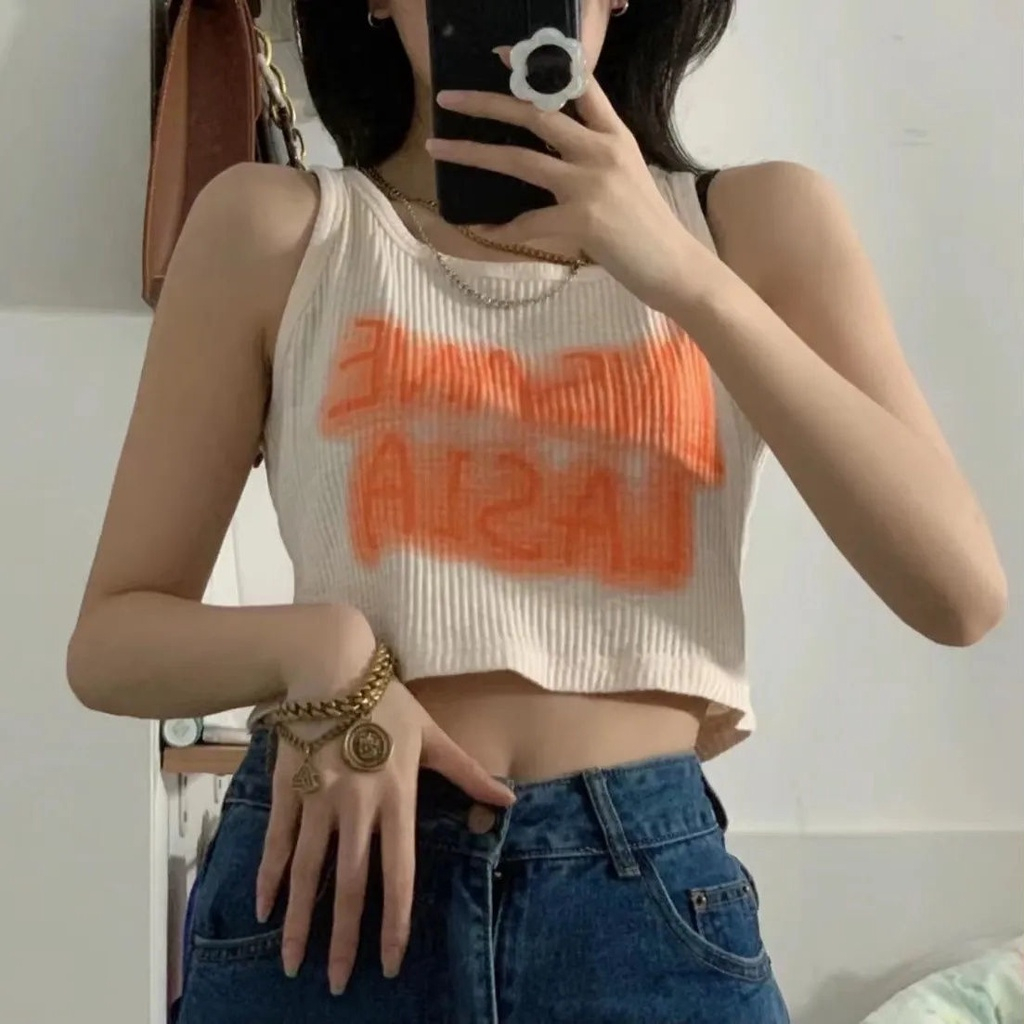 Porozi Áo croptop Spice Girl Áo tank top Ôm Dáng Không Tay Màu Trắng Phong Cách Mới Mùa Hè Cho Nữ | BigBuy360 - bigbuy360.vn