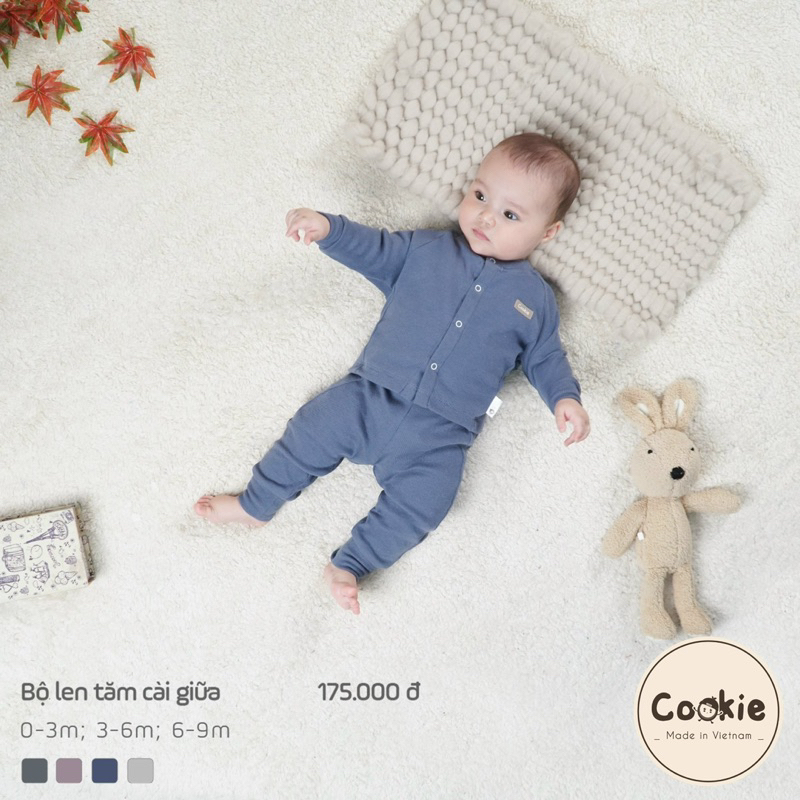 Bộ sơ sinh len dài tay Cookie cho bé trai bé gái thời trang thu đông 2022