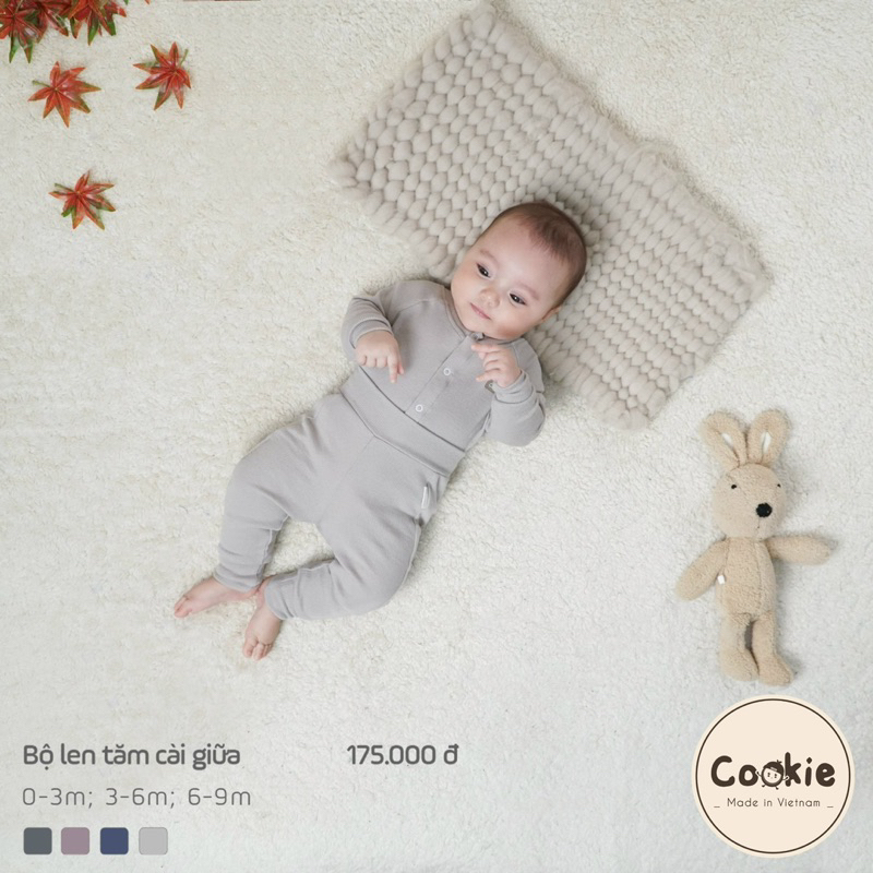 Bộ sơ sinh len dài tay Cookie cho bé trai bé gái thời trang thu đông 2022