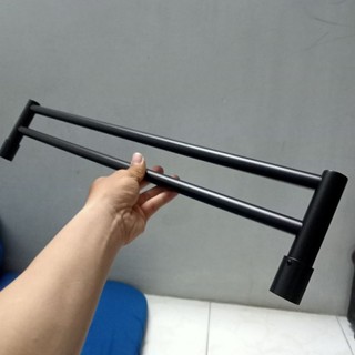Thanh phơi khăn đôi inox 304 sơn tĩnh điện màu đen, Thành treo khăn màu đen