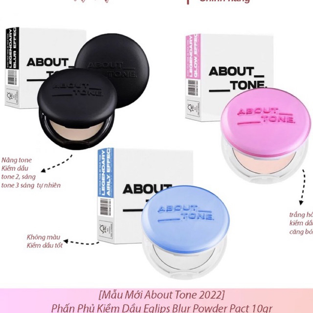 Phấn Phủ Nén Eglips About Tone Blur - Glow - Oil Cut Powder Pact