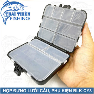 Hộp Đựng Lưỡi Câu Cá, Phụ Kiện Phao Chì Khóa BLK-CY3 2 Mặt 11 Ngăn Có Nắp Tiện Lợi Màu Đen
