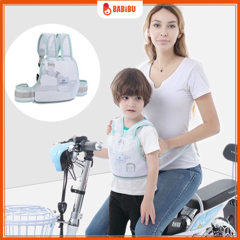 Đai Đi Xe Máy Thông Hơi Cao Cấp, An Toàn Cho Bé Babibu-DXM