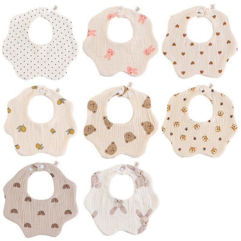 Yếm tròn xô muslin mềm mịn cho bé trai bé gái