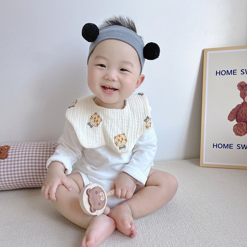 Yếm tròn xô muslin mềm mịn cho bé trai bé gái