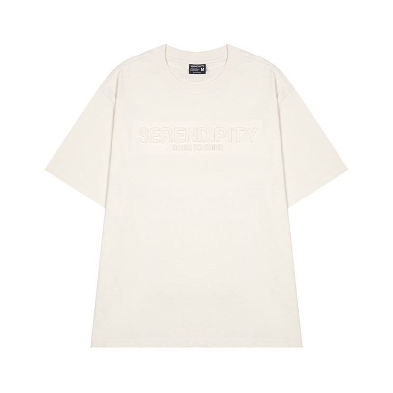Áo Thun SERENDIPITY -  - In Chữ Dập Nổi - Xám/Đen/Kem/Nâu/Rêu