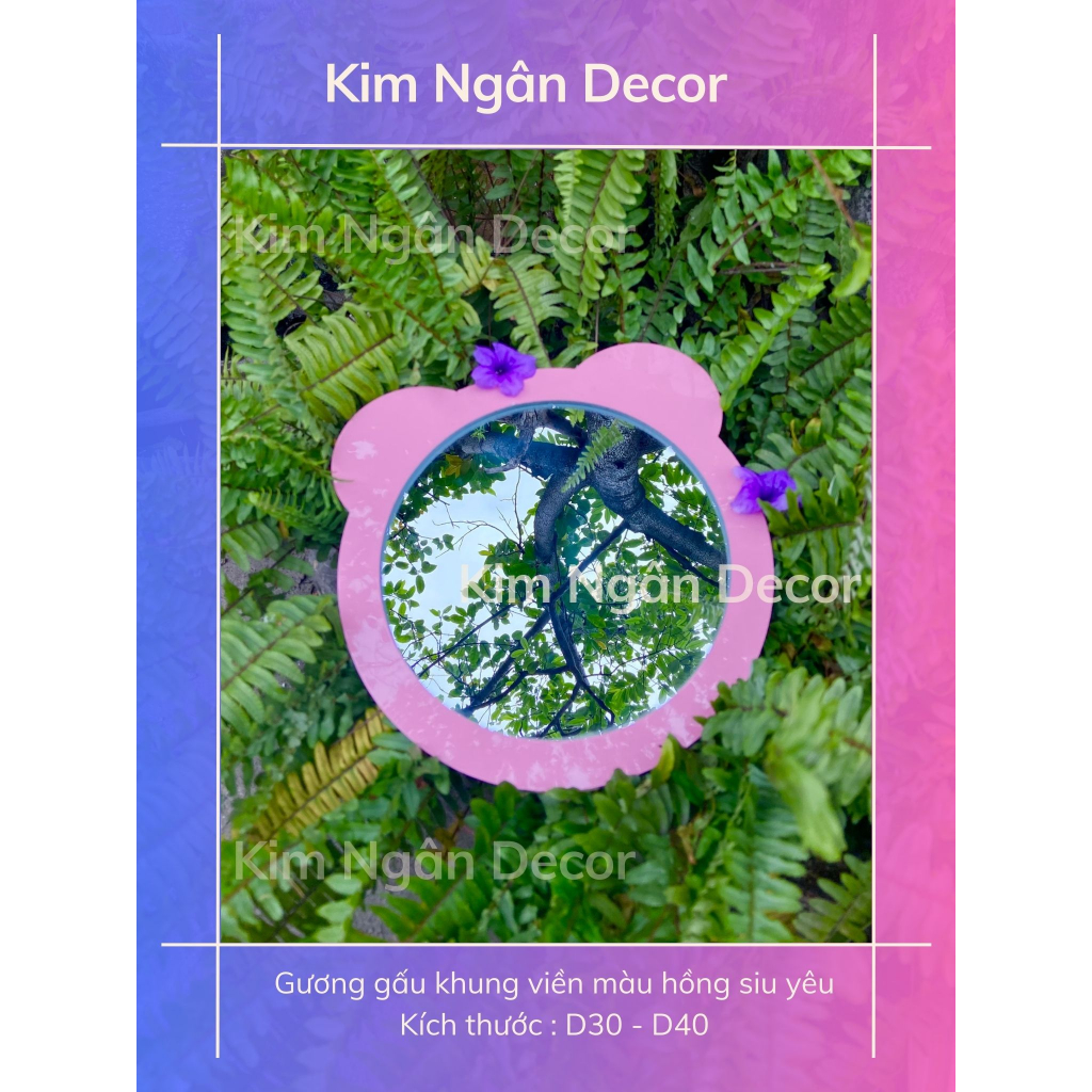 Gương khung gấu xinh xắn 3 màu sắc ,2 kích thước