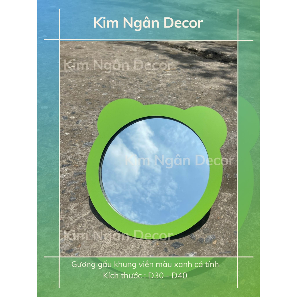 Gương khung gấu xinh xắn 3 màu sắc ,2 kích thước