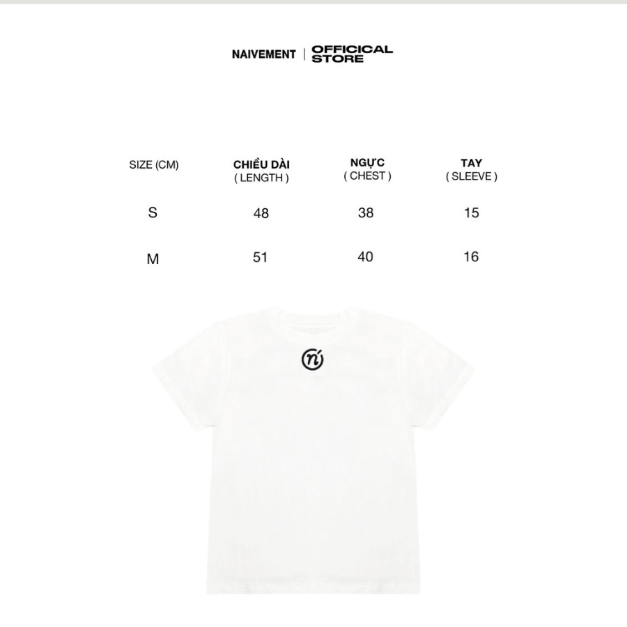 Áo Baby Tee N NAIVETE chất liệu cotton cao cấp