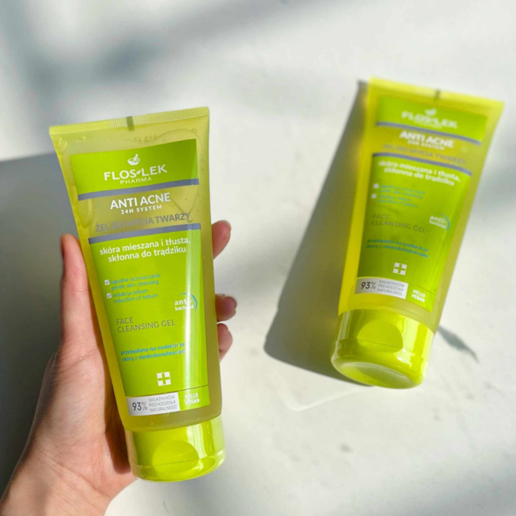 Sữa rửa mặt Floslek Anti Acne Face Cleansing Gel 200ml cho da dầu mụn giúp làm sạch sâu bụi bẩn, bã nhờn