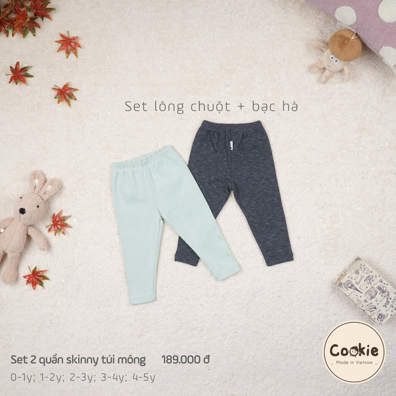 Set 2 quần skinny Cookie dành cho bé trai bé gái