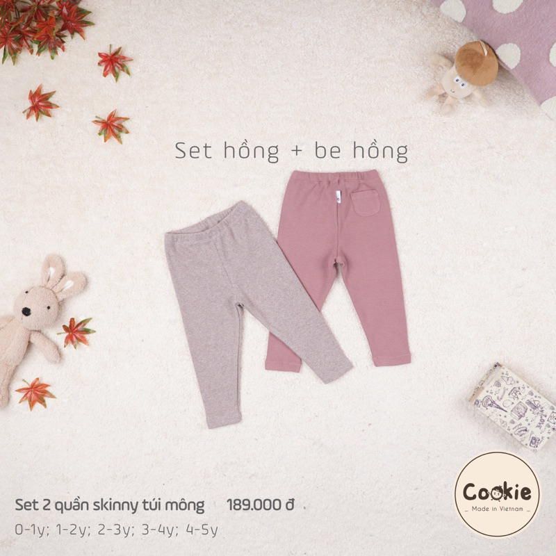 Set 2 quần skinny Cookie dành cho bé trai bé gái