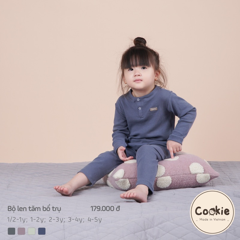 Bộ len tăm bổ trụ Cookie dành cho bé trai bé gái thu đông 2023