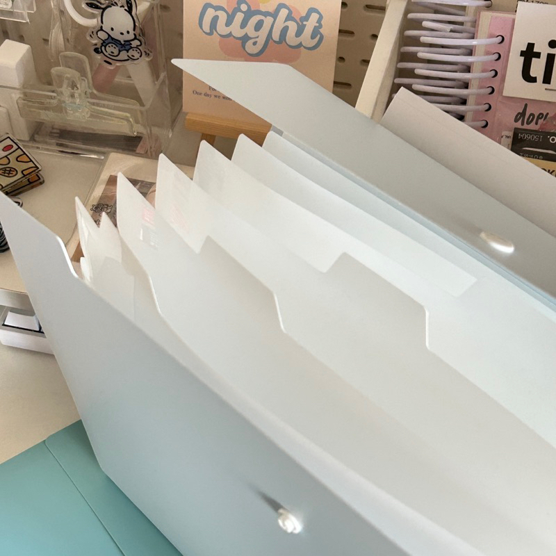 TÚI ĐỰNG TÀI LIỆU NHIỀU NGĂN DELI MÀU PASTEL  - tiệm nhà chun