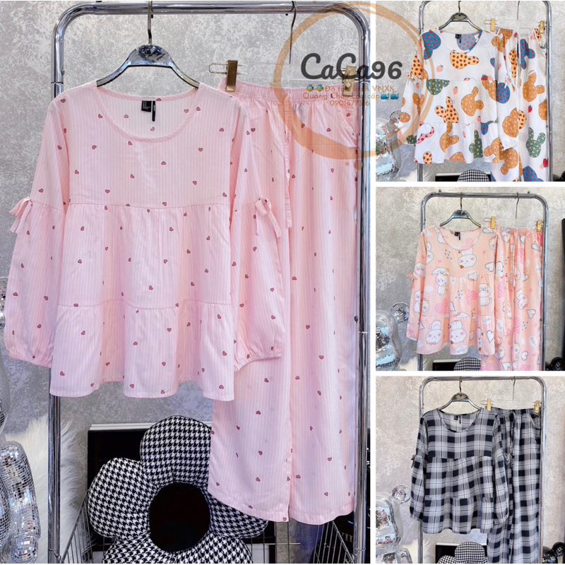 Đồ bộ tole nữ bộ lanh mặc nhà VNXK F21 babydoll tiểu thư phom rông 2023,siêu xinh mềm mỏng nhẹ.