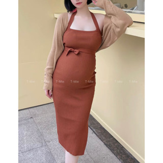  T-Mie | Đầm Bầu Quảng Châu  Có Sẵn  Ôm Body Kèm Khoác Siêu Sang Chảnh Công Sở Đi Tiệc Đẹp,MD4554 