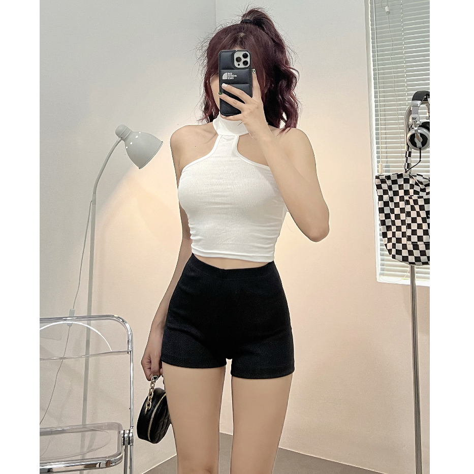 Áo ống croptop nữ HHVINTAGE kiểu cổ lọ thun co dãn Top A17