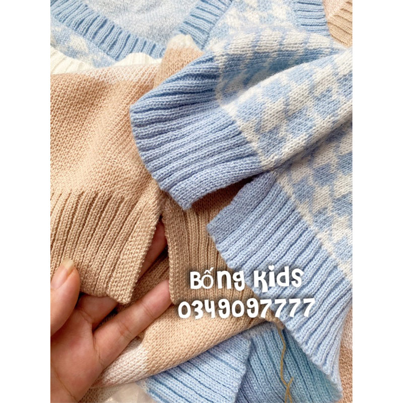 Áo Gile Len Dáng Croptop Bé Gái Dệt Hình NoComment