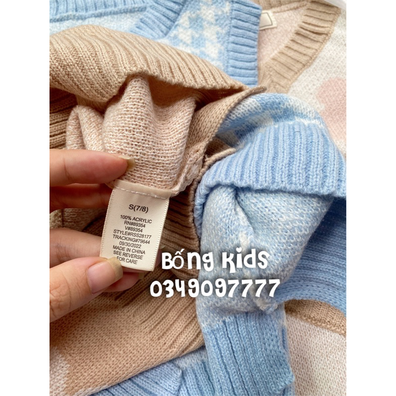 Áo Gile Len Dáng Croptop Bé Gái Dệt Hình NoComment