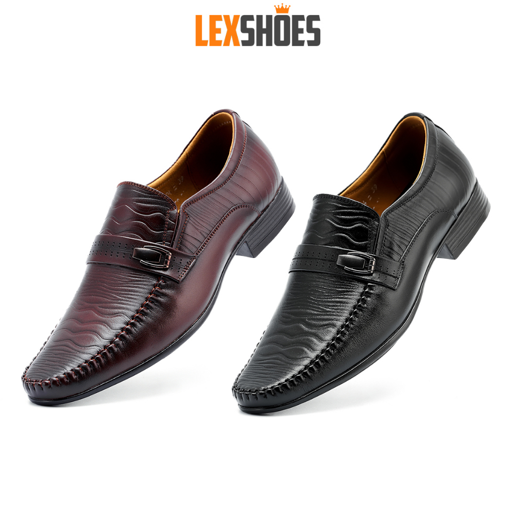 Giày da nam LEXSHOES giày da bò LS04 cao cấp bảo hành 2 năm