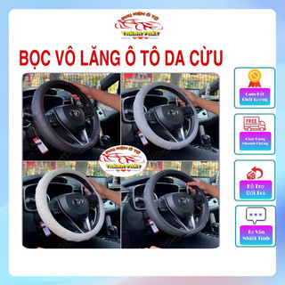 Bọc vô lăng ô tô da cừu, Bao tay lái xe hơi cao cấp dành cho xe 4 chỗ 5 chỗ 7 chỗ bán tải size 38cm