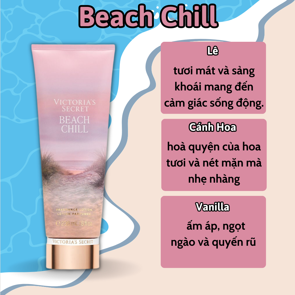 Body Mist Victoria Secret Chính Hãng Beach Chill, Xịt Thơm Body Toàn Thân Hương Nước Hoa 250ml