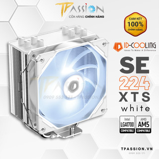 Tản nhiệt khí CPU ID-Cooling SE-224-XTS WHITE LED Trắng- Chính hãng, SE-224-W 224XT Toàn trắng, hiệu năng cao
