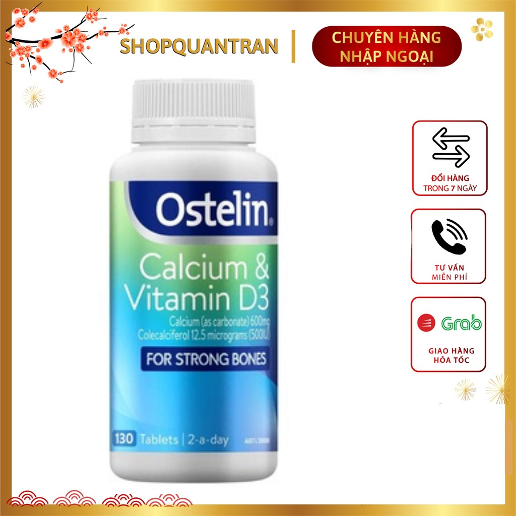 Canxi cho bà bầu, Ostelin Calcium & Vitamin D3 của Úc hộp 130 viên Chính Hãng Giá Tốt