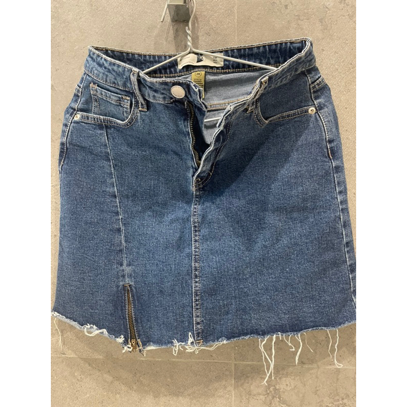 Chân váy jeans kaki pass