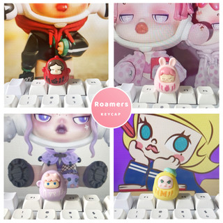 Keycap pbt pop mart mini siêu hiếm skull panda dimoo siêu dễ thương nút bàn phím cơ phím lẻ