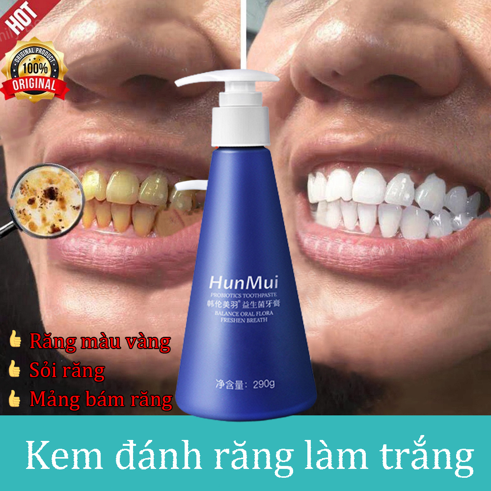 Kem Đánh Răng Làm Trắng Răng 290g Giảm Vết Ố Vàng Trên Răng giảm sâu răng Giữ Hơi Thở Thơm Mát Ngăn ngừa sâu răng
